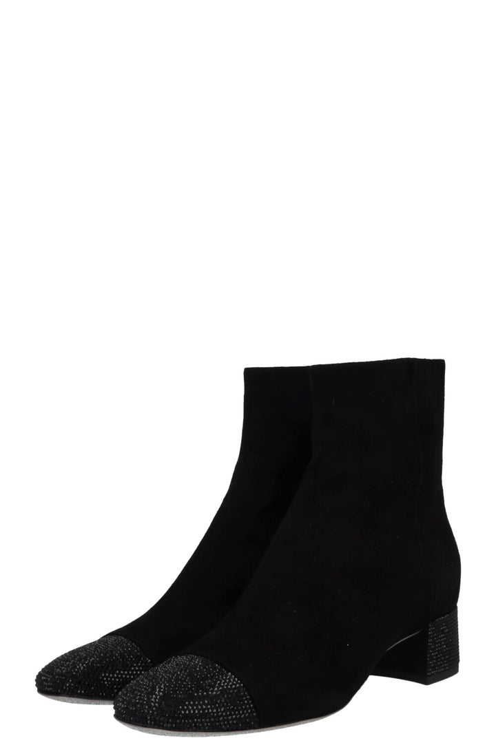 Bottines Bonnie en daim noir de RENÉ CAOVILLA