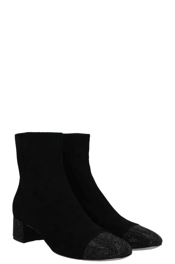 Bottines Bonnie en daim noir de RENÉ CAOVILLA