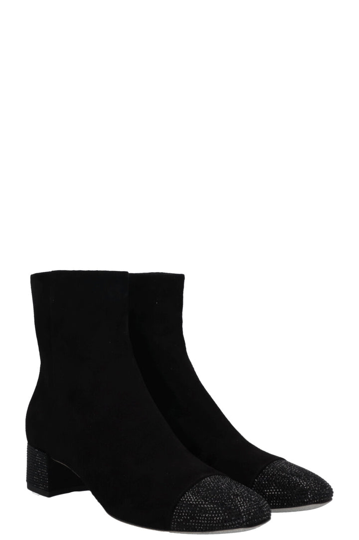 Bottines Bonnie en daim noir de RENÉ CAOVILLA