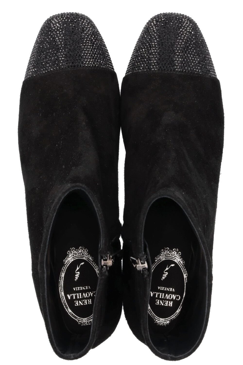 Bottines Bonnie en daim noir de RENÉ CAOVILLA