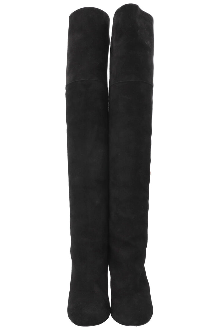 Bottes hautes HERMÈS en daim noir