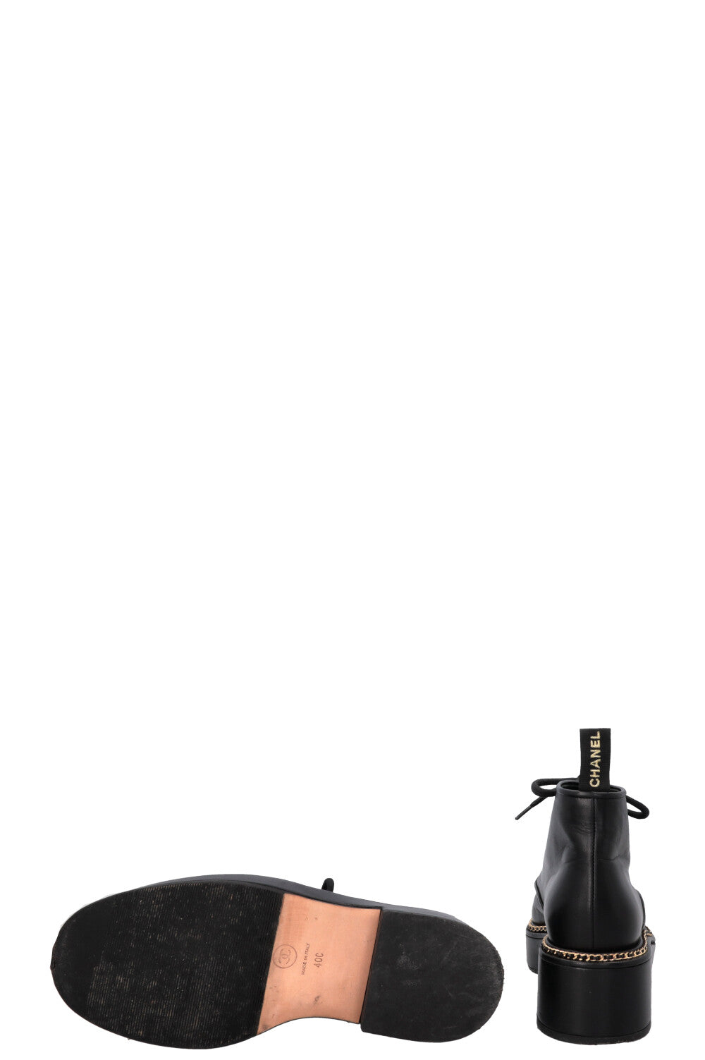 CHANEL Chain Ankle Boots 2020 Leather Black