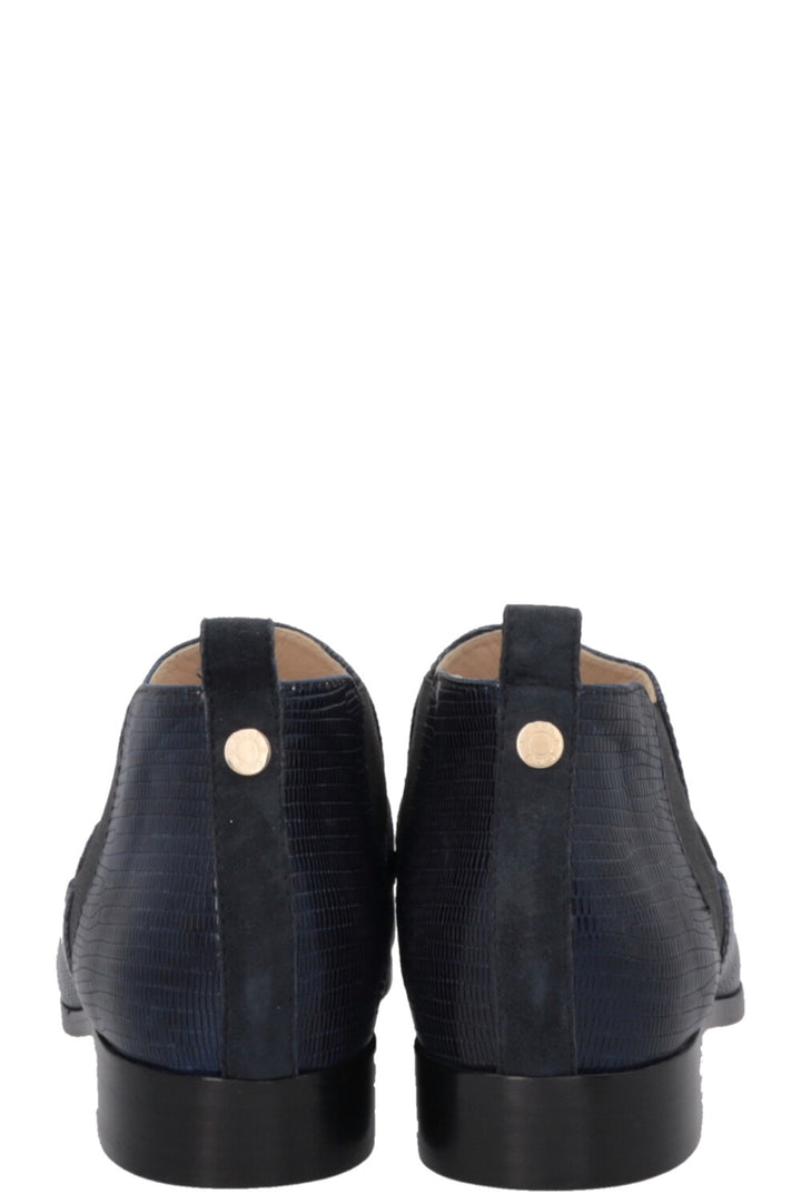 JIMMY CHOO Chain Link Embossed Loafers Blue