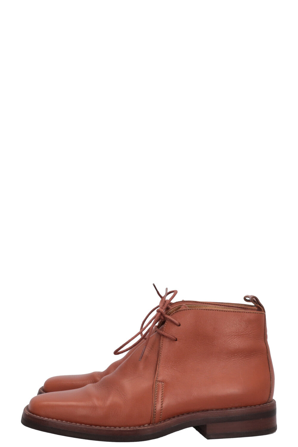 HERMÈS Lace Up Ankle Boots Brown