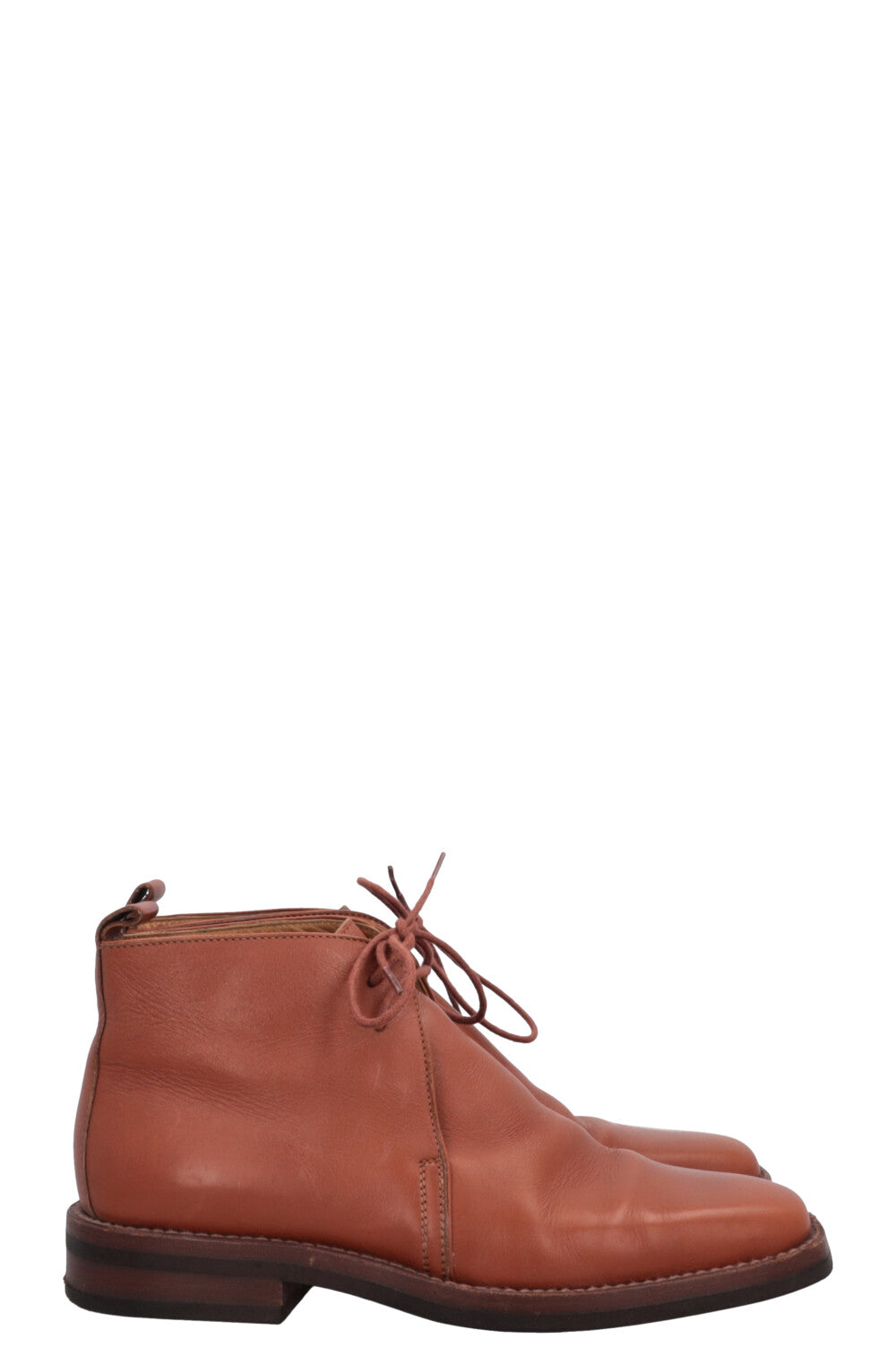 HERMÈS Lace Up Ankle Boots Brown
