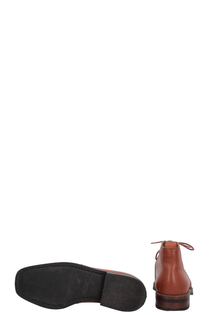 HERMÈS Lace Up Ankle Boots Brown