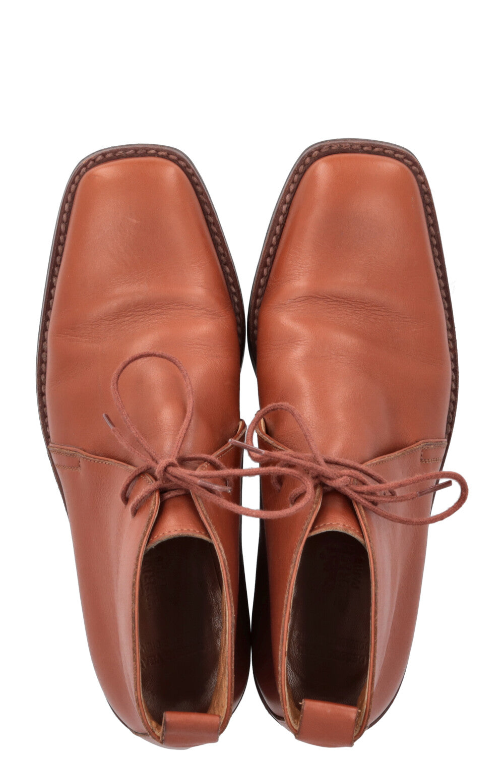 HERMÈS Lace Up Ankle Boots Brown