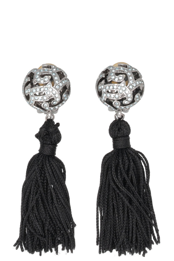 CHRISTIAN DIOR Crystal Pom Pom Ear Clips