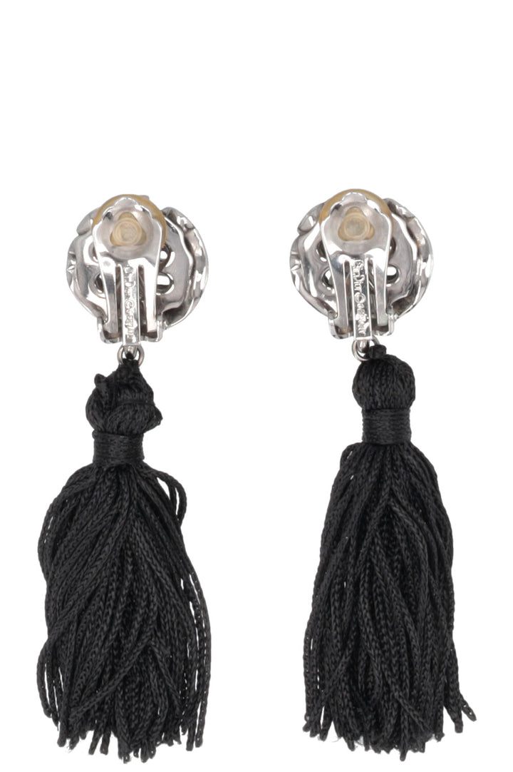 CHRISTIAN DIOR Crystal Pom Pom Ear Clips