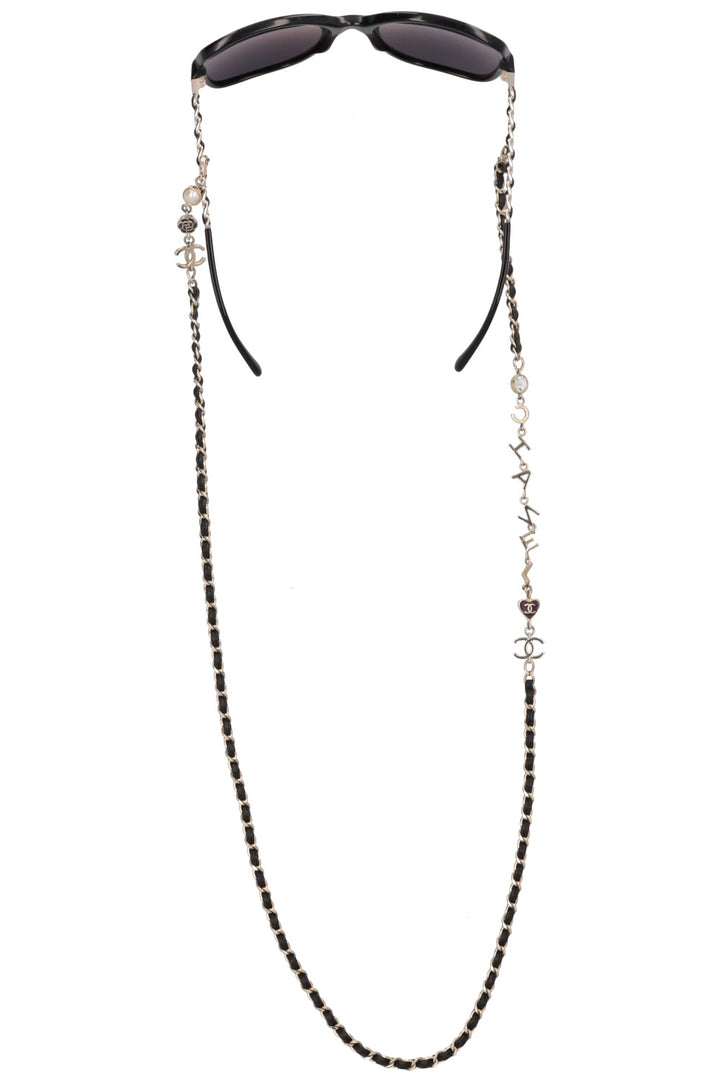 CHANEL 5210-Q Chain Sunglasses Black