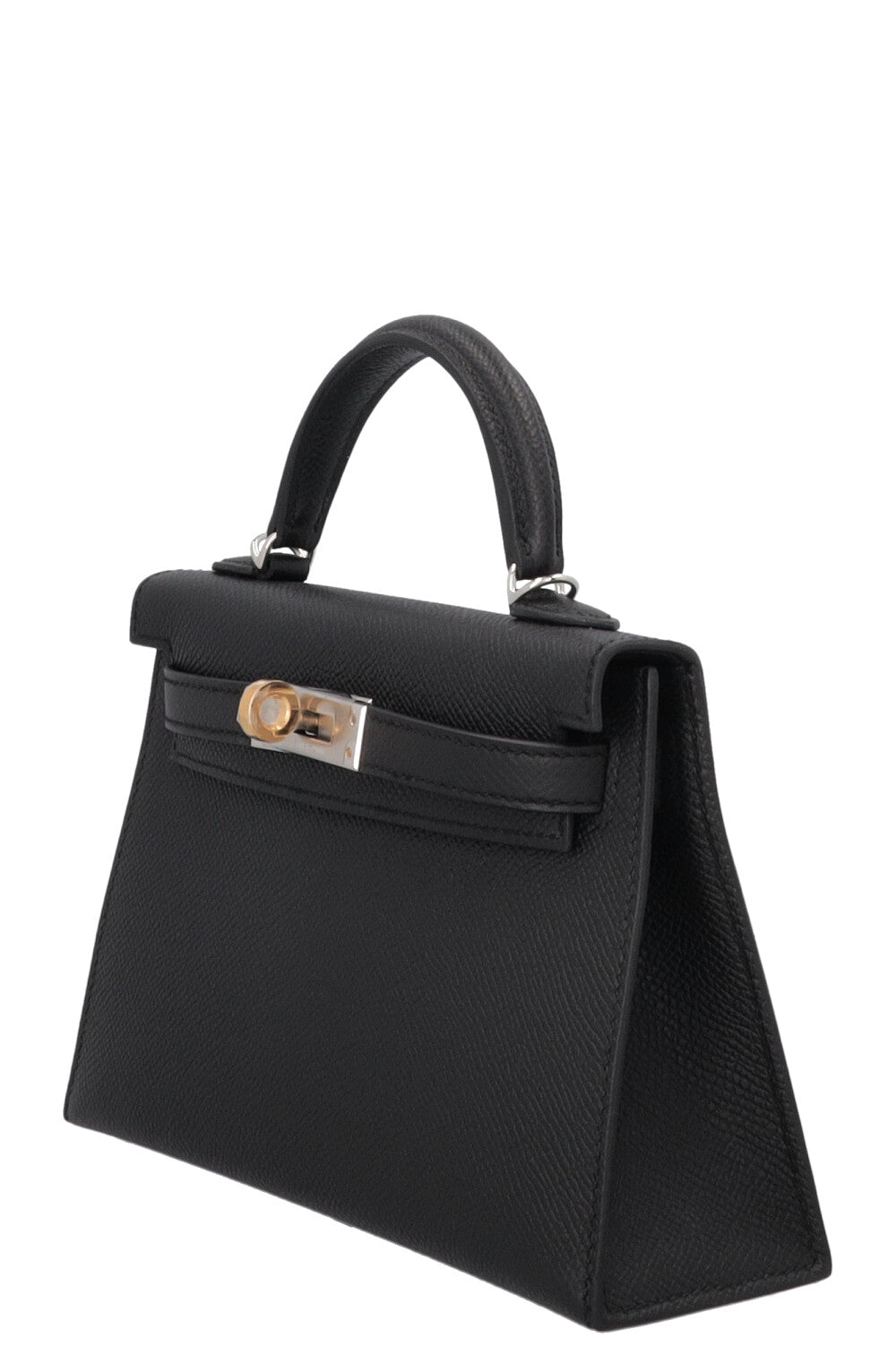 HERMÈS Mini Kelly II Sellier Electrum Epsom Noir