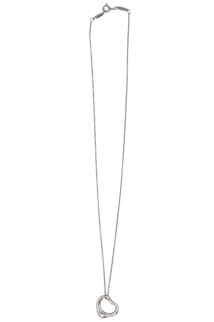 TIFFANY&CO. Open Heart Pendant Necklace Diamonds Silver
