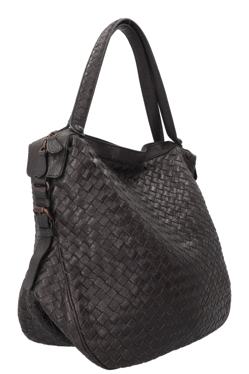 BOTTEGA VENETA Intrecciato Two Handle Bag Charcoal