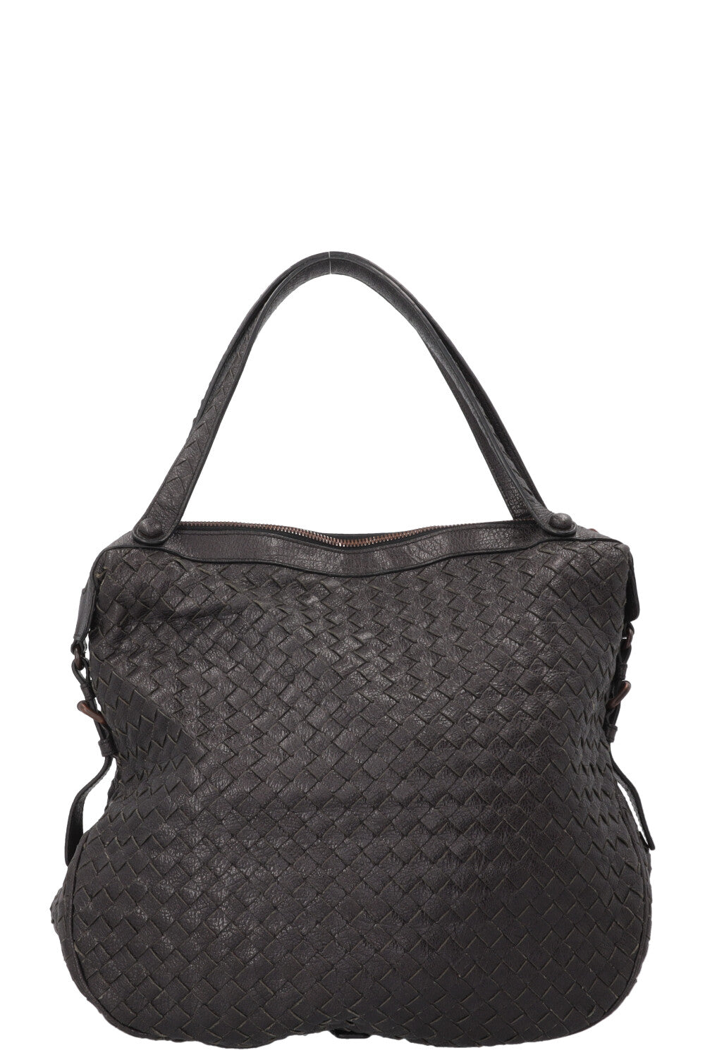 BOTTEGA VENETA Intrecciato Two Handle Bag Charcoal