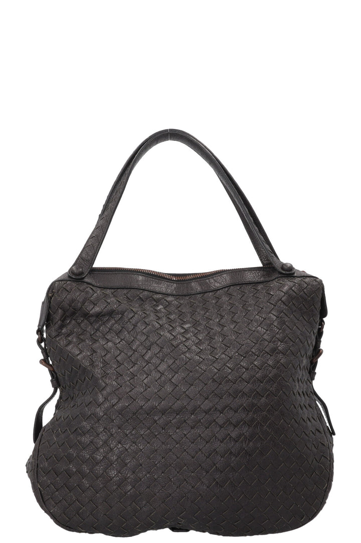 BOTTEGA VENETA Intrecciato Two Handle Bag Charcoal