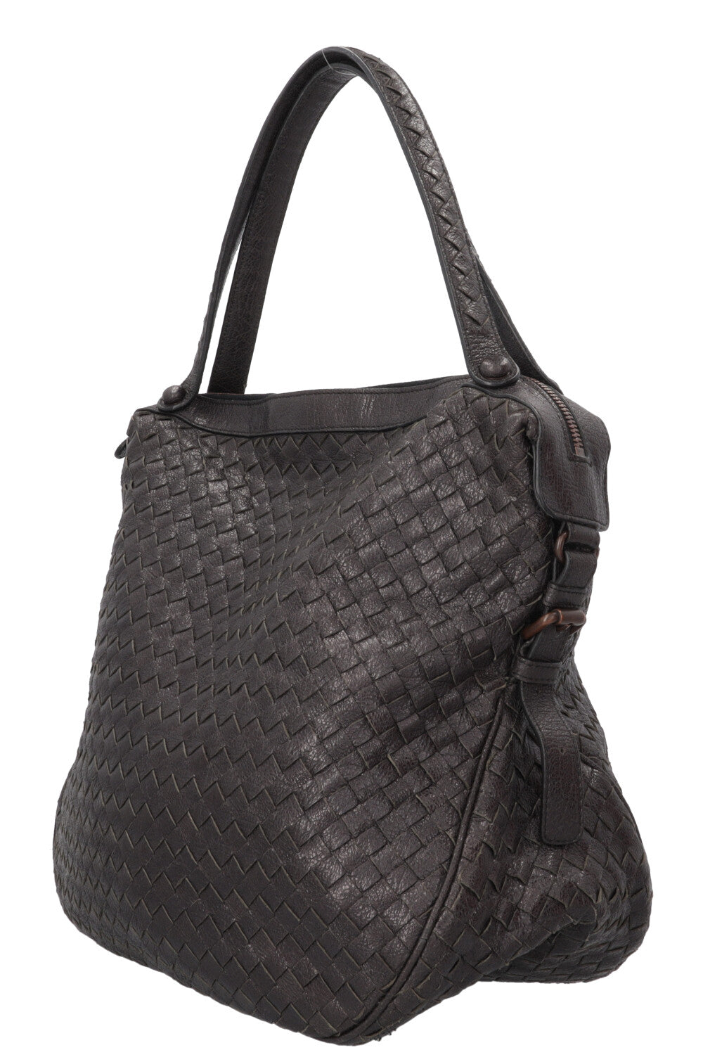 BOTTEGA VENETA Intrecciato Two Handle Bag Charcoal