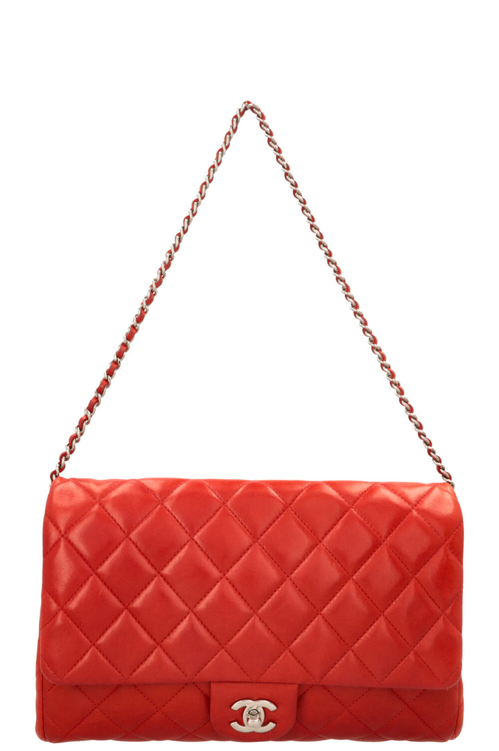 CHANEL Flap Bag Lambskin Red