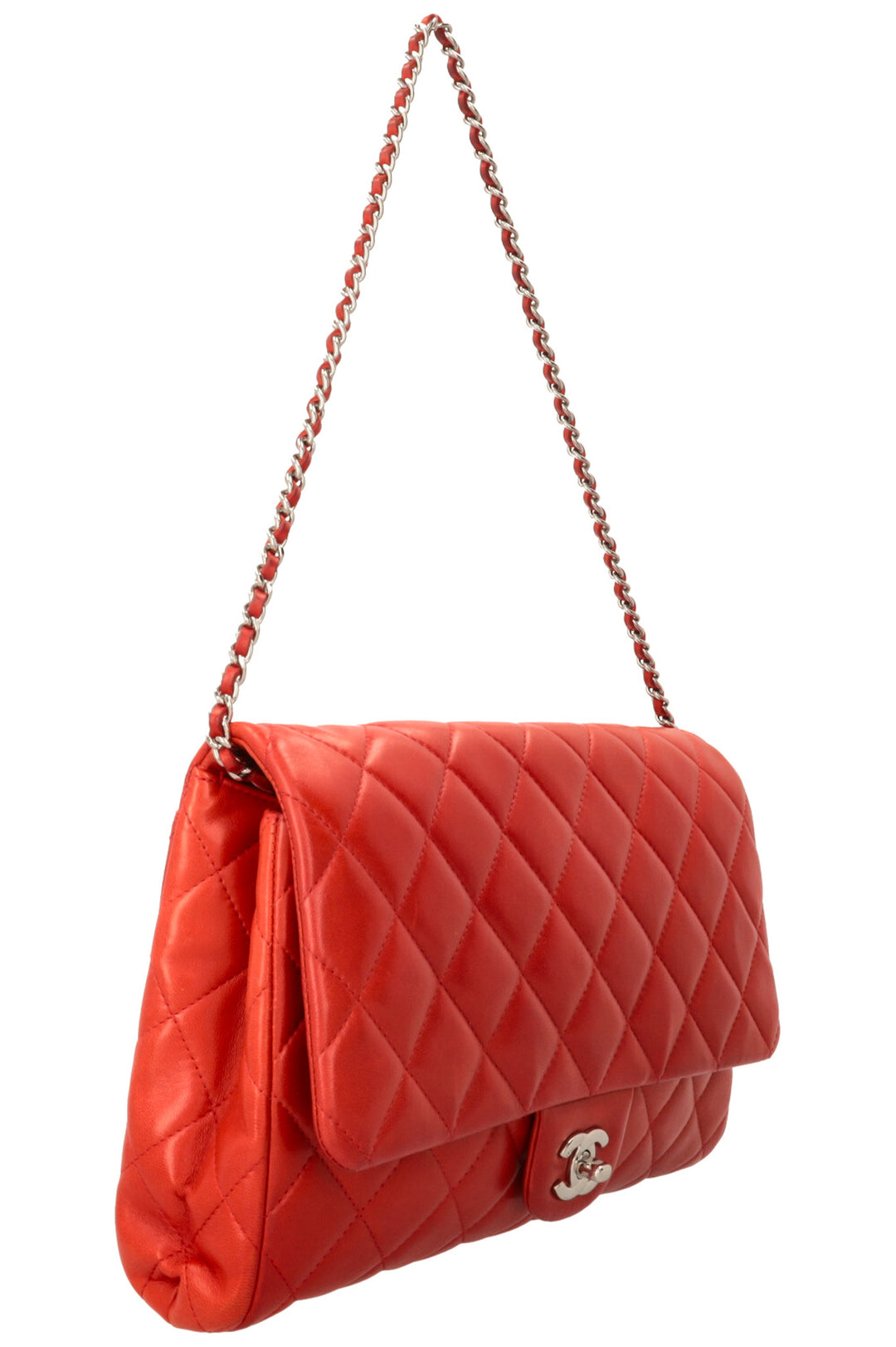 CHANEL Flap Bag Lambskin Red