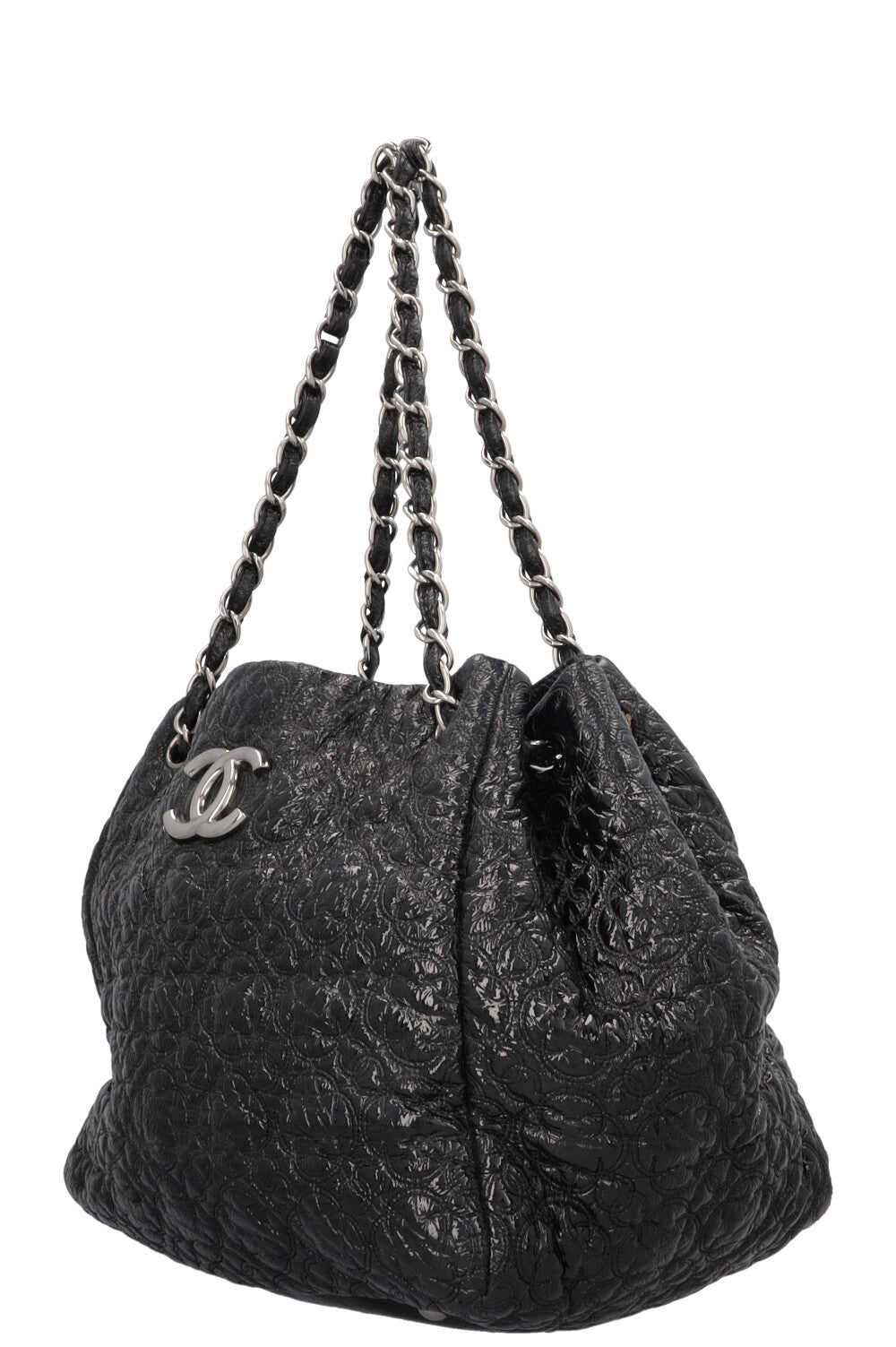 CHANEL Rock in Moscow Accordion Tote Patent Black