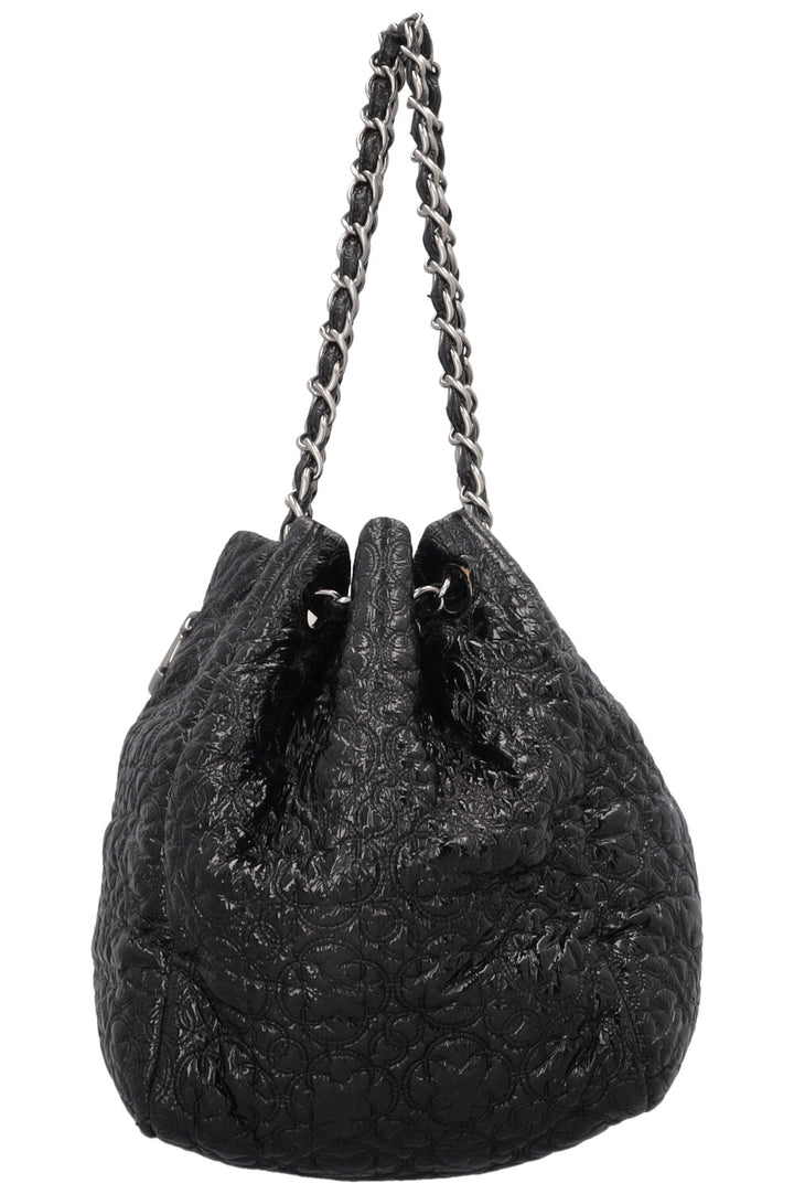 CHANEL Rock in Moscow Accordion Tote Patent Black