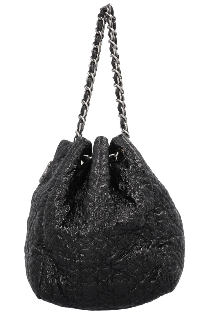 CHANEL Rock in Moscow Accordion Tote Cuir verni noir
