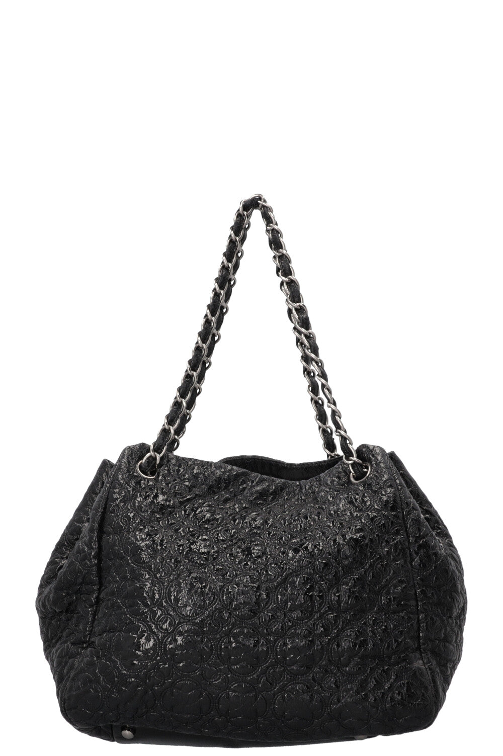 CHANEL Rock in Moscow Accordion Tote Patent Black