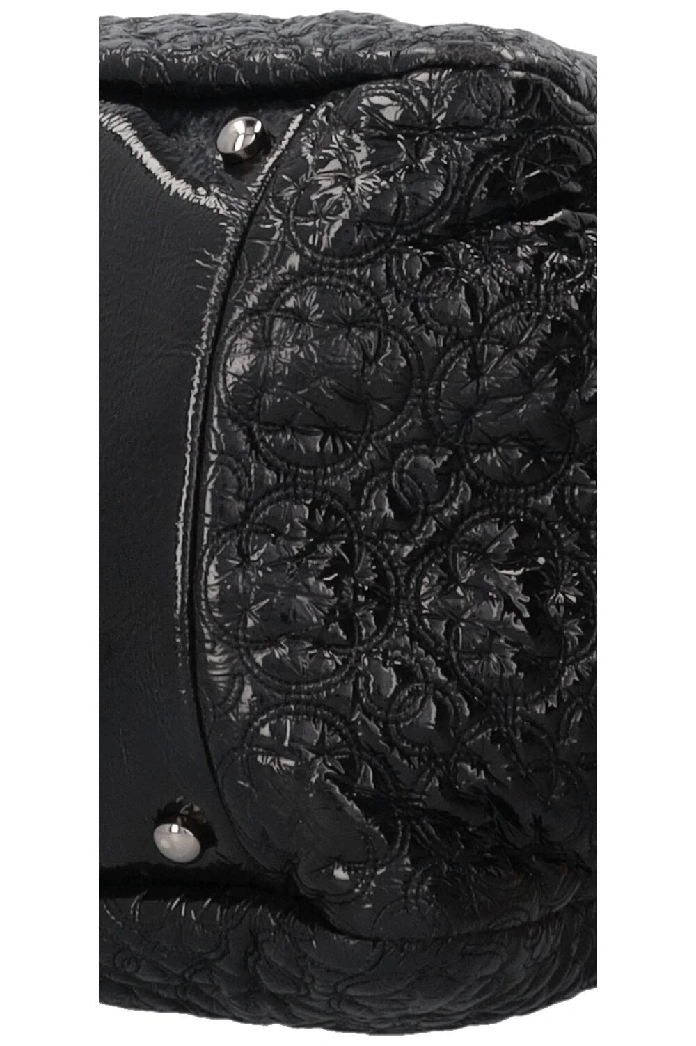 CHANEL Rock in Moscow Accordion Tote Cuir verni noir