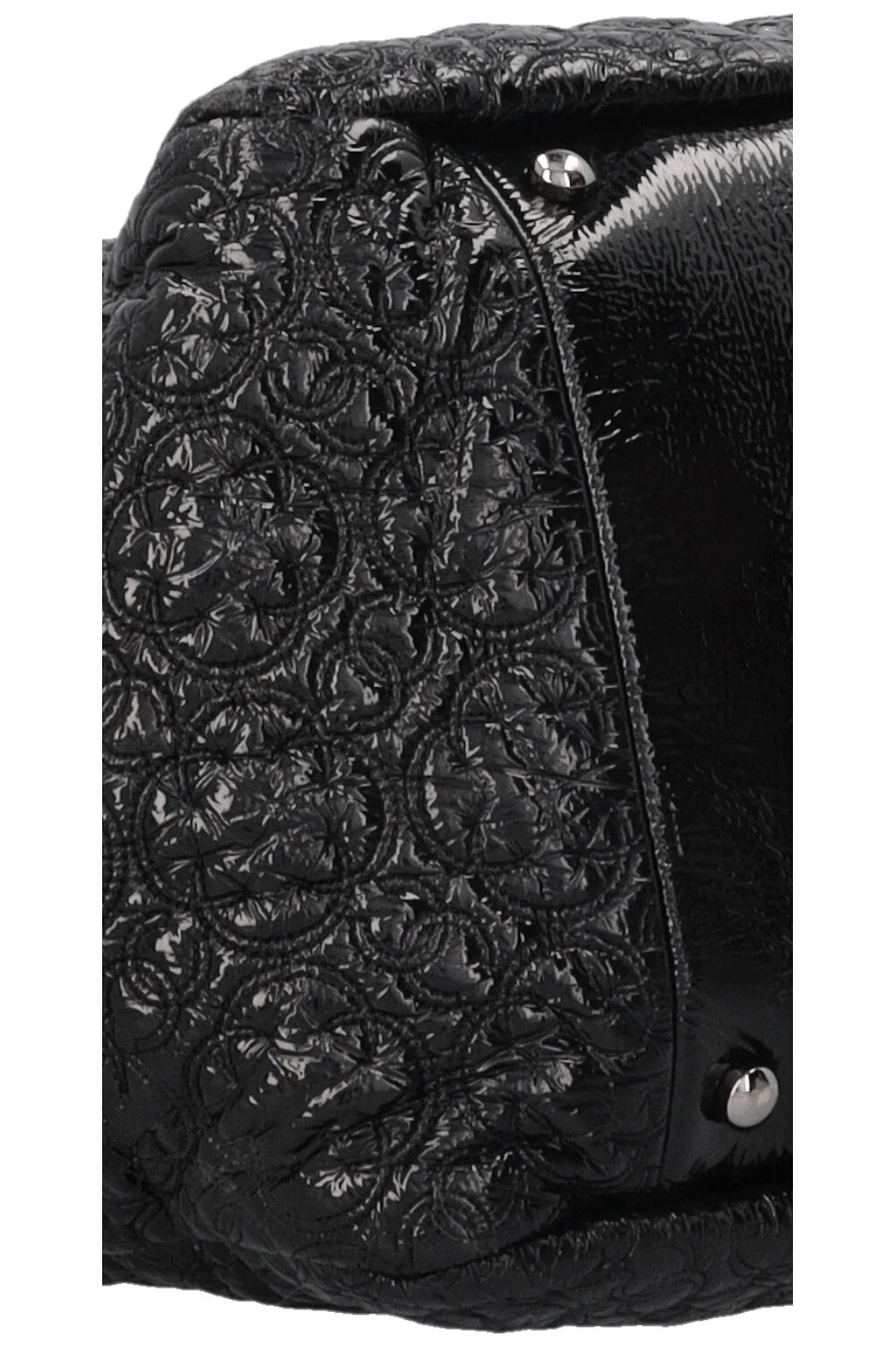 CHANEL Rock in Moscow Accordion Tote Cuir verni noir