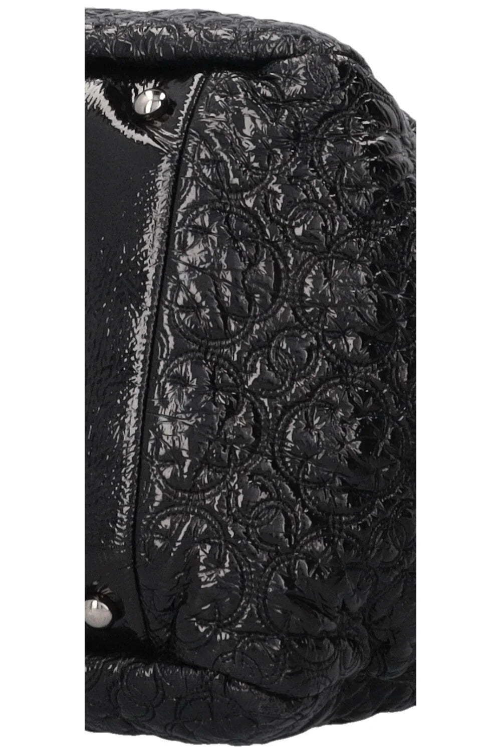 CHANEL Rock in Moscow Accordion Tote Cuir verni noir