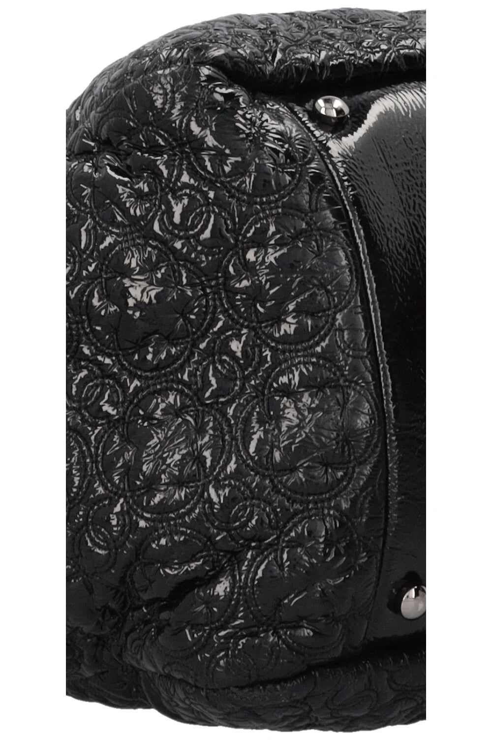 CHANEL Rock in Moscow Accordion Tote Cuir verni noir
