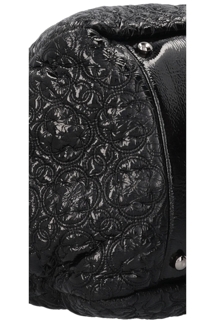CHANEL Rock in Moscow Accordion Tote Cuir verni noir
