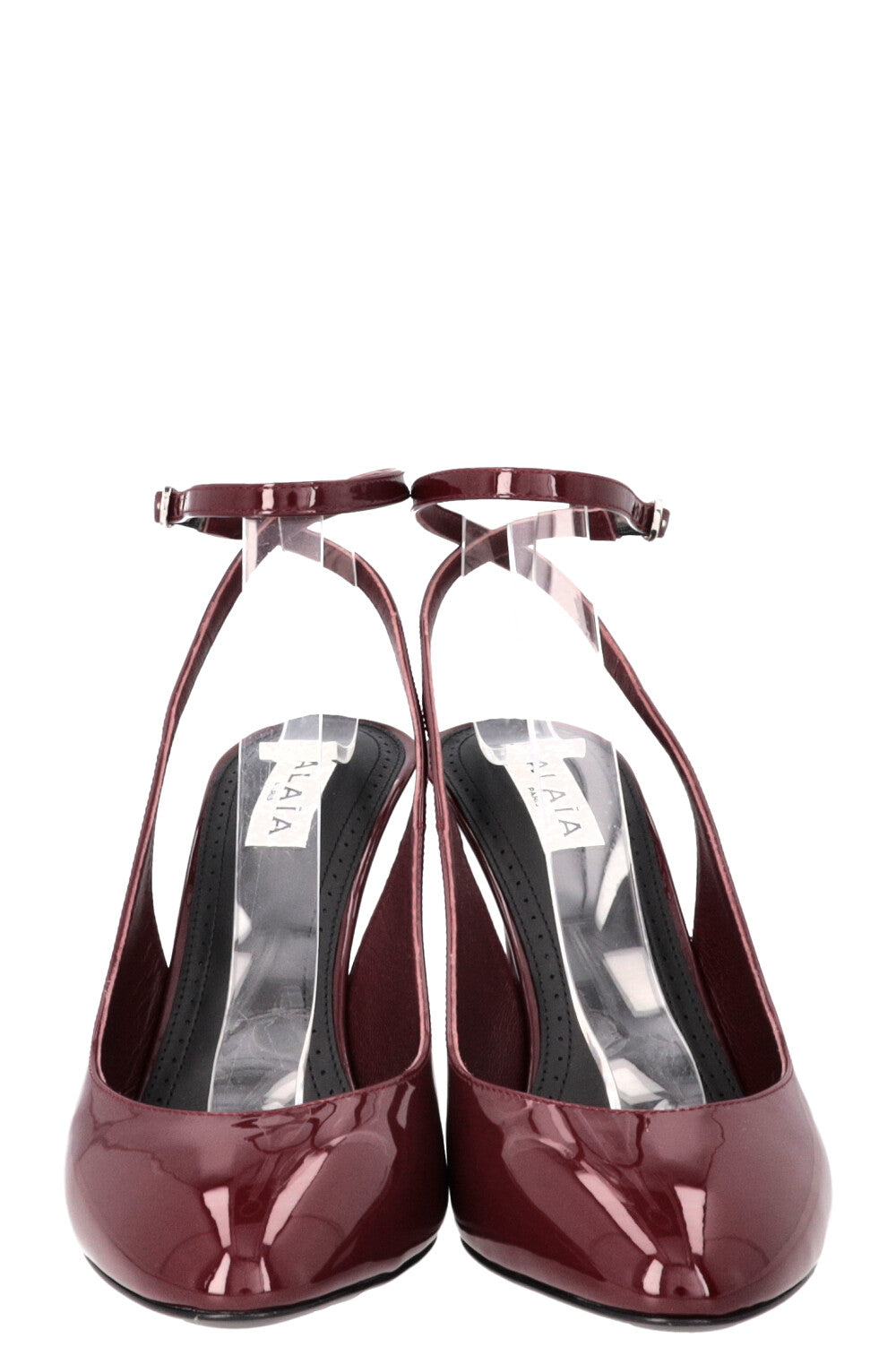 ALAÏA 90 Slingback Patent Bordeaux Pumps
