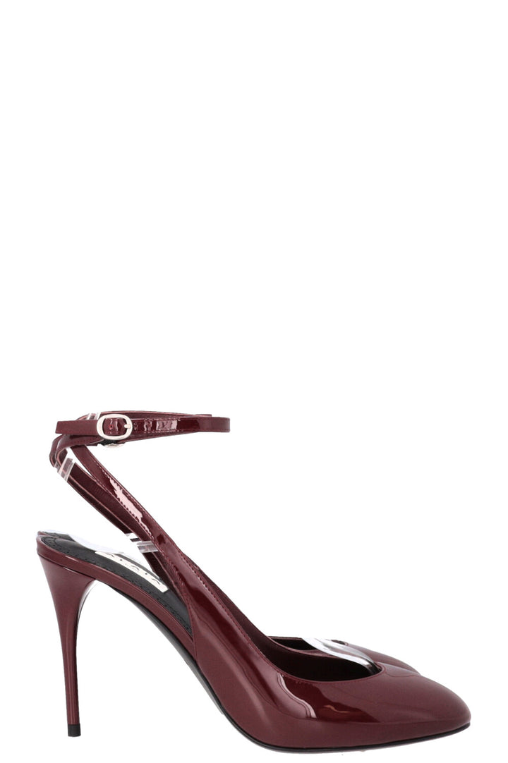 ALAÏA 90 Slingback Patent Bordeaux Pumps