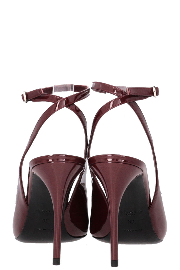 ALAÏA 90 Slingback Patent Bordeaux Pumps