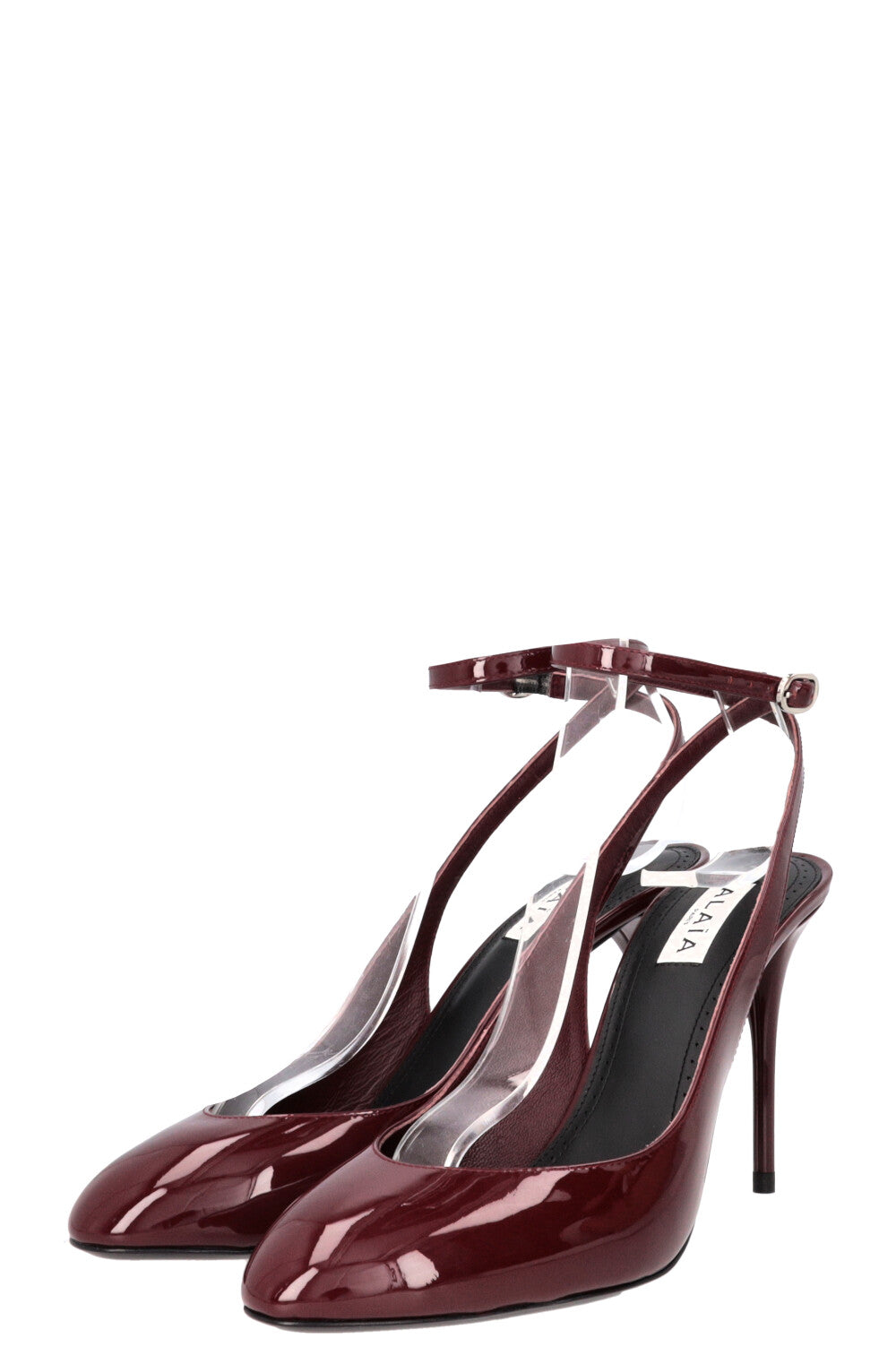 ALAÏA 90 Slingback Patent Bordeaux Pumps
