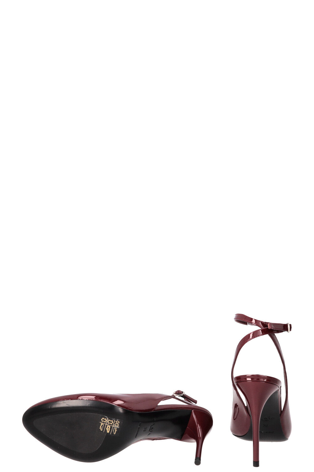 ALAÏA 90 Slingback Patent Bordeaux Pumps