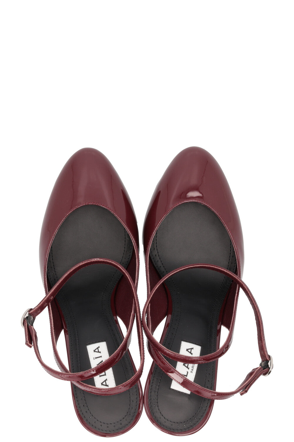 ALAÏA 90 Slingback Patent Bordeaux Pumps