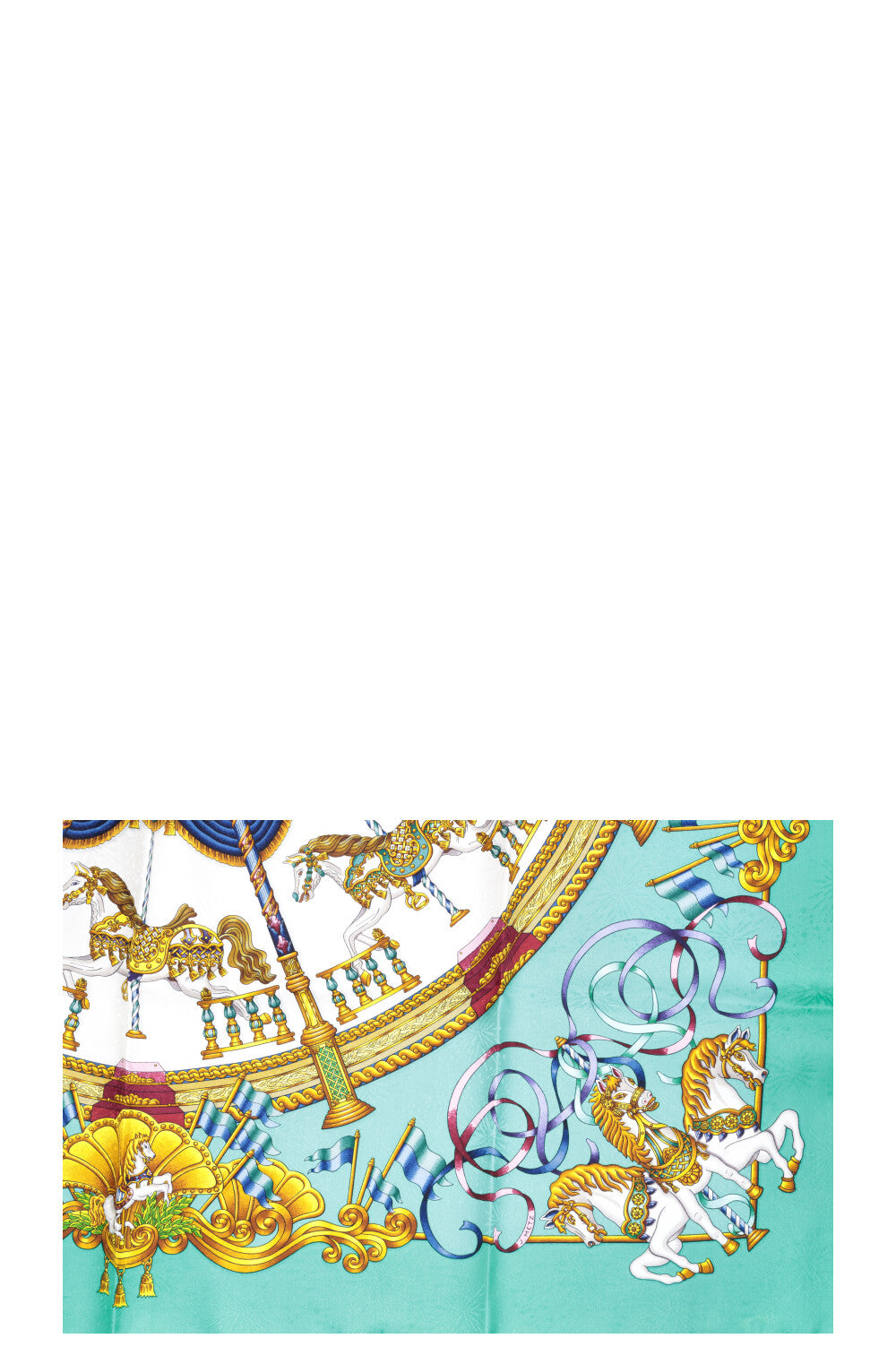 HERMÈS 20th Century Luna Park Carré 90 Silk Green
