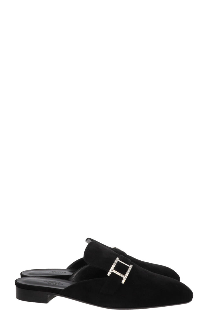 Mules HERMÈS Beauty en daim noir