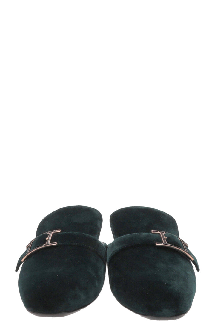 HERMÈS Beauty Mules Velvet Green