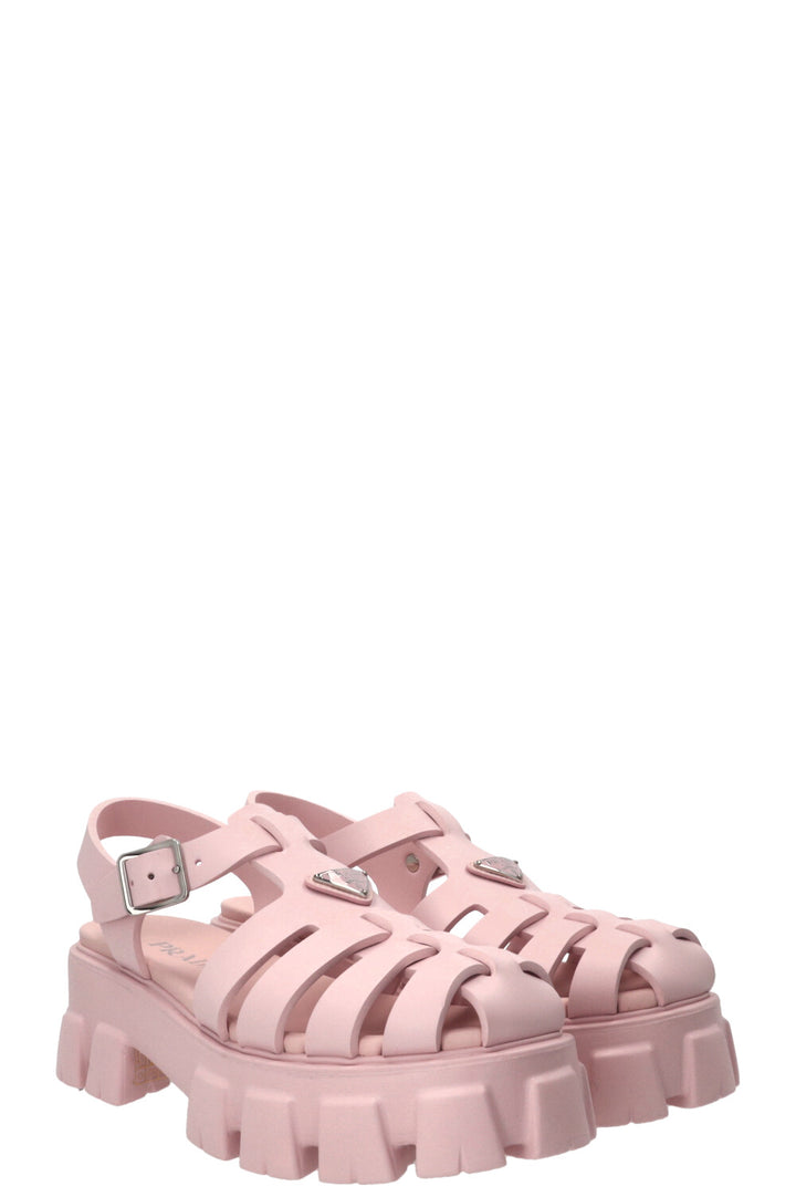 PRADA Monolith Rubber Sandals Pink