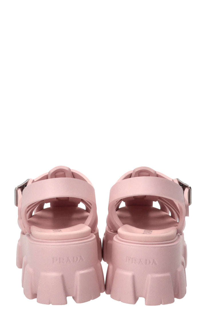 PRADA Monolith Rubber Sandals Pink