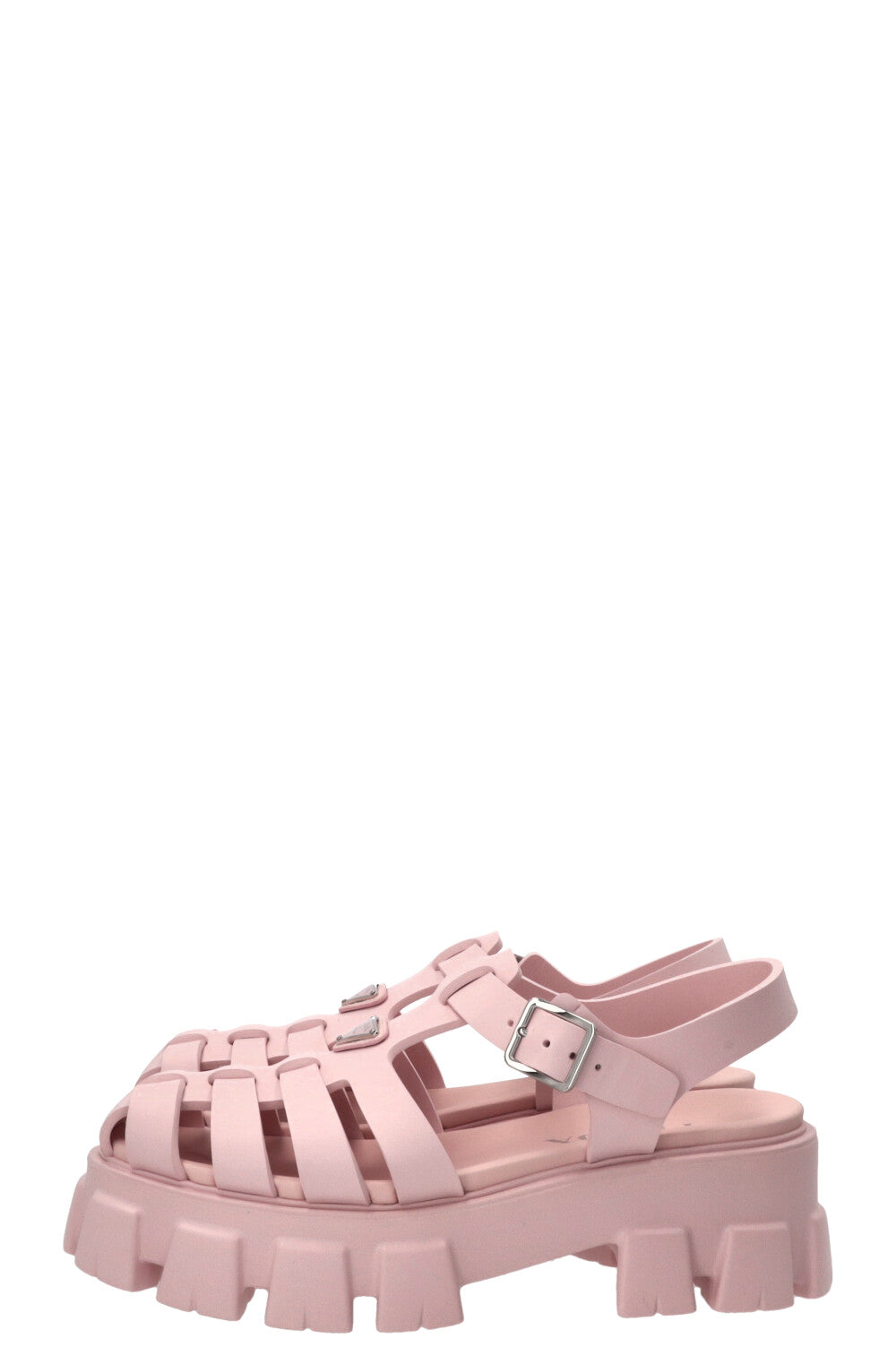 PRADA Monolith Rubber Sandals Pink