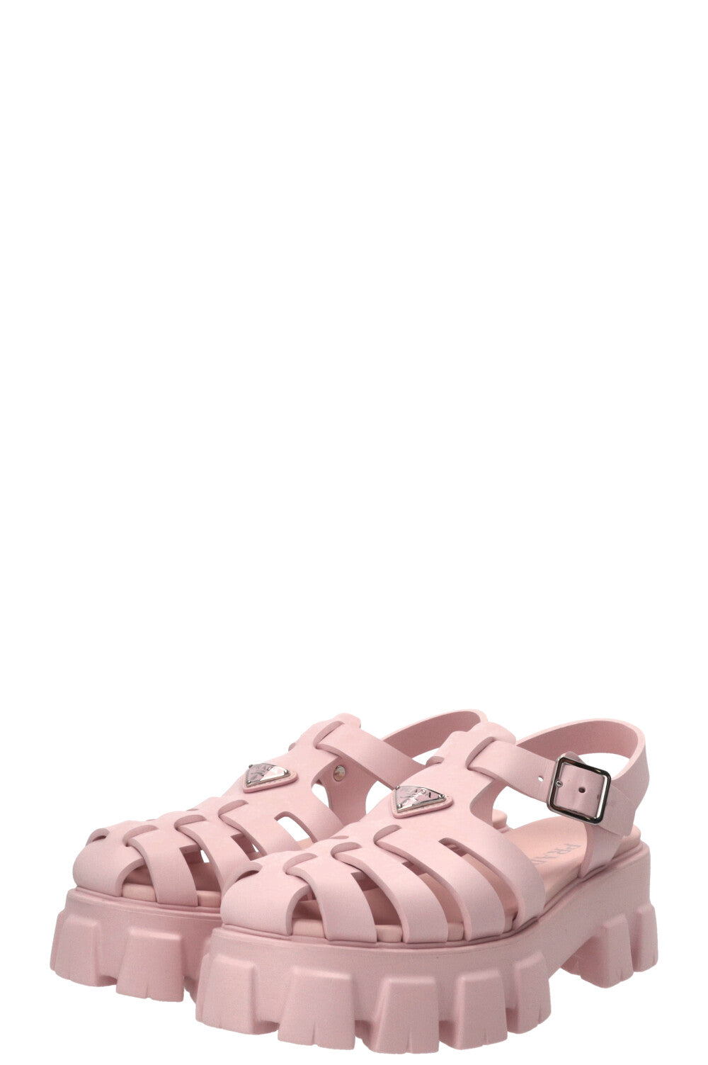 PRADA Monolith Rubber Sandals Pink
