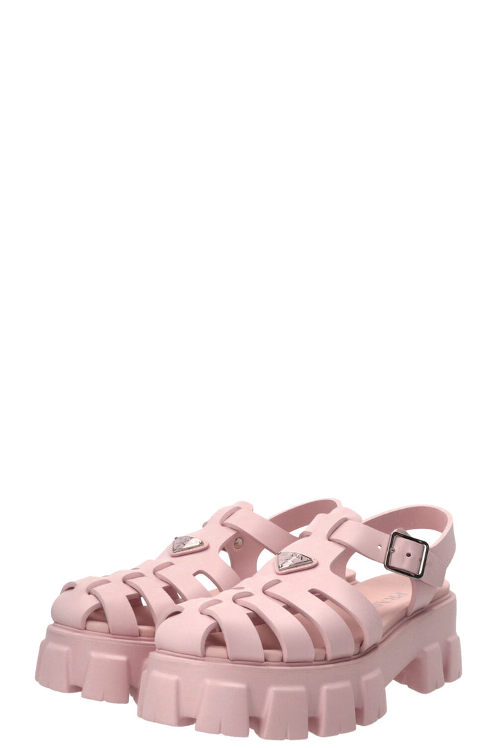 PRADA Monolith Rubber Sandals Pink