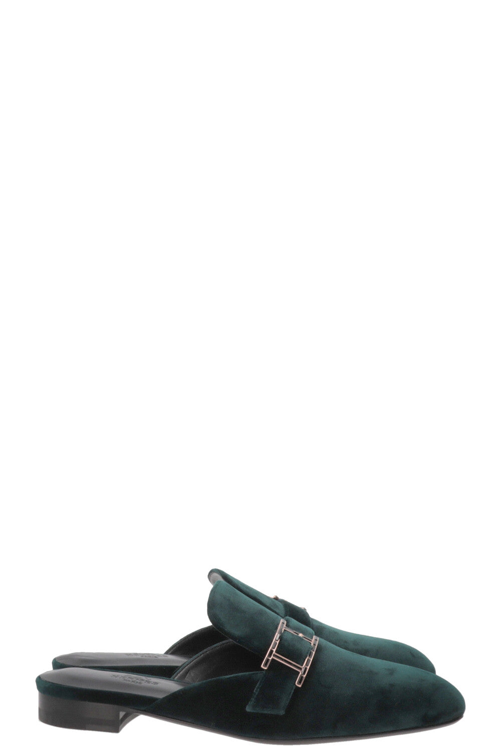 HERMÈS Beauty Mules Velvet Green