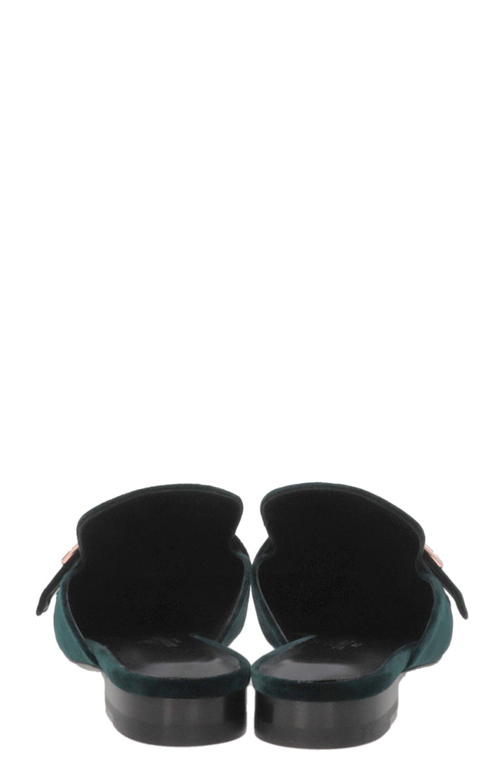 HERMÈS Beauty Mules Velvet Green