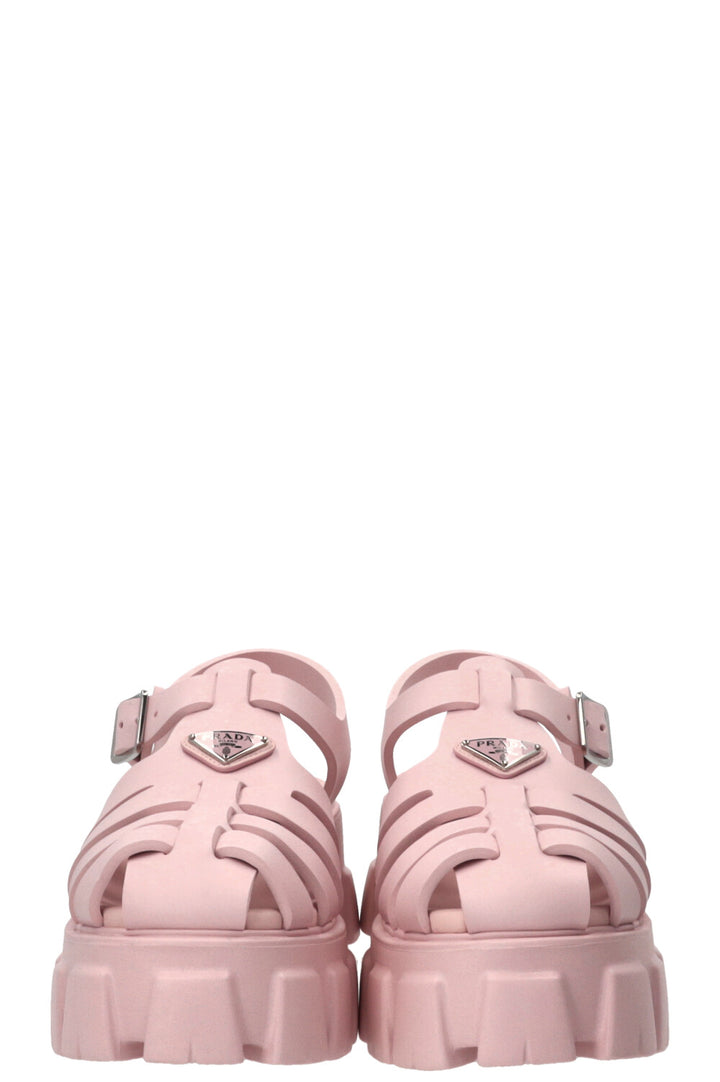 PRADA Monolith Rubber Sandals Pink