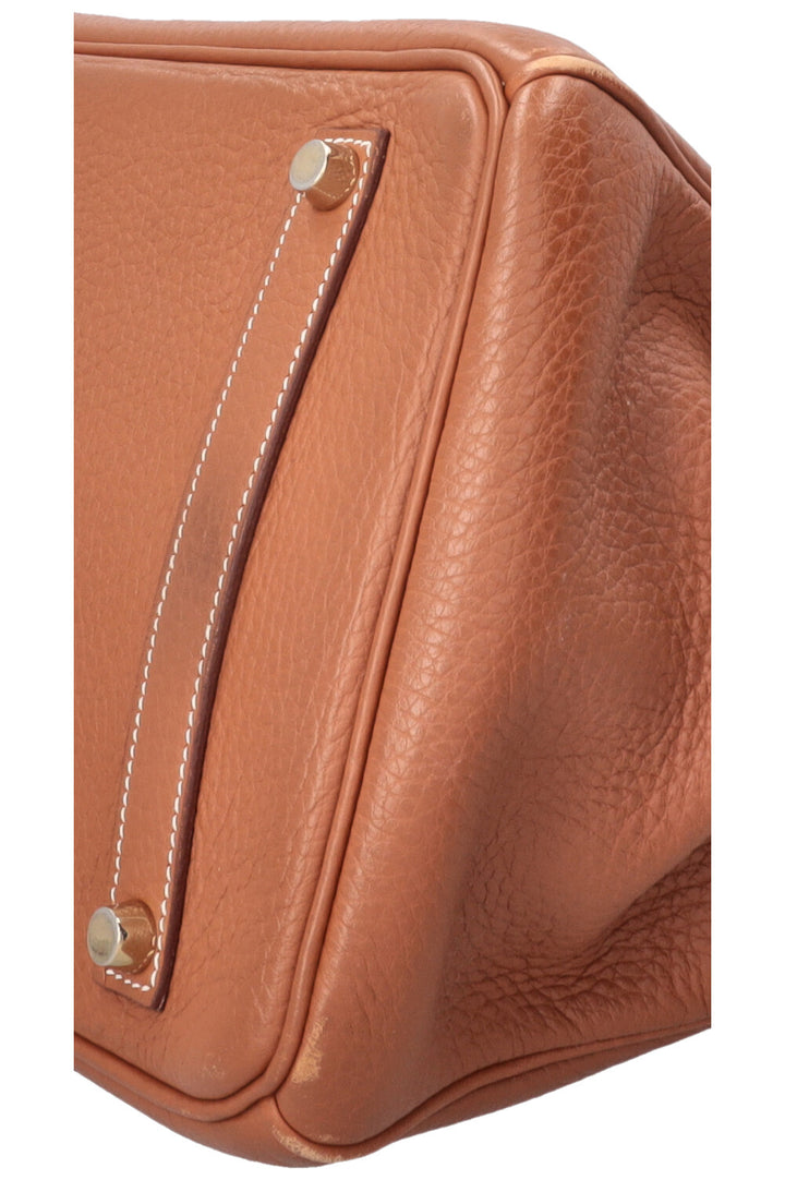 HERMÈS Birkin 35 Retourné en cuir Clémence, bijoux or