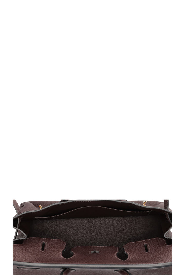 HERMÈS Birkin 35 Retourne Togo Chocolate Gold
